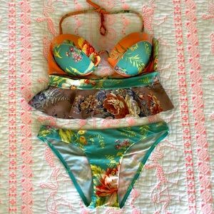Zimmermann Floral Bikini with waist band, Sz 4-6